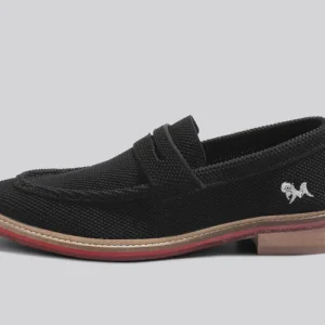 Block Heel Loafers: Black